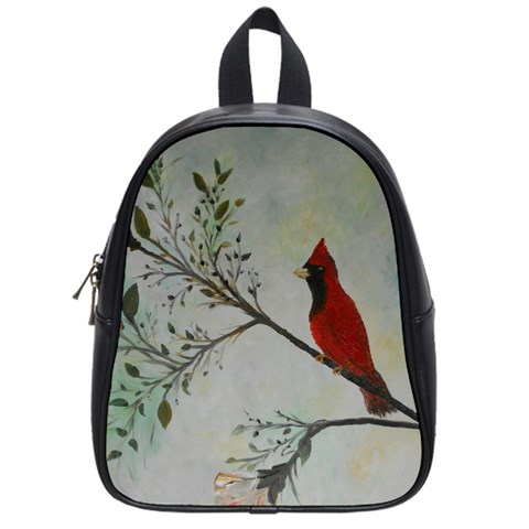 Sweet Red Cardinal School Bag (Small) from ArtsNow.com Front