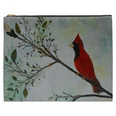 Sweet Red Cardinal Cosmetic Bag (XXXL) from ArtsNow.com Front