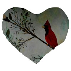 Sweet Red Cardinal 19  Premium Heart Shape Cushion from ArtsNow.com Front