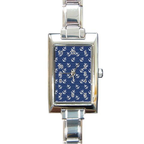 Boat Anchors Rectangular Italian Charm Watch from ArtsNow.com Front
