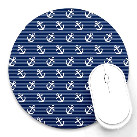 Boat Anchors 8  Mouse Pad (Round) from ArtsNow.com Front