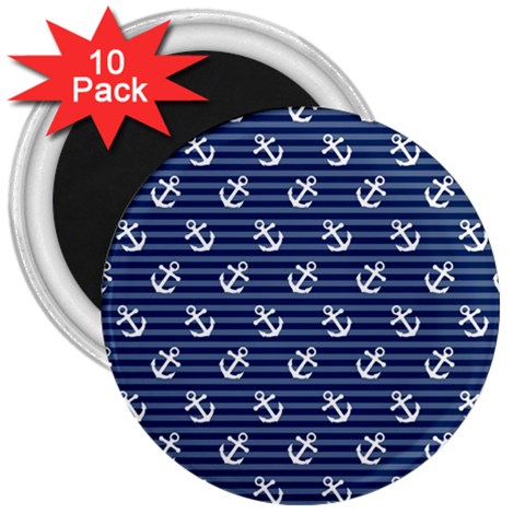 Boat Anchors 3  Button Magnet (10 pack) from ArtsNow.com Front