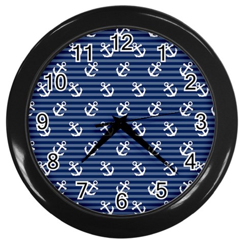 Boat Anchors Wall Clock (Black) from ArtsNow.com Front