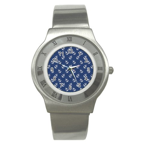 Boat Anchors Stainless Steel Watch (Slim) from ArtsNow.com Front