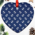 Boat Anchors Heart Ornament (Two Sides)