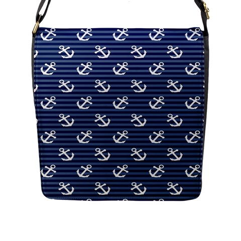 Boat Anchors Flap Closure Messenger Bag (Large) from ArtsNow.com Front