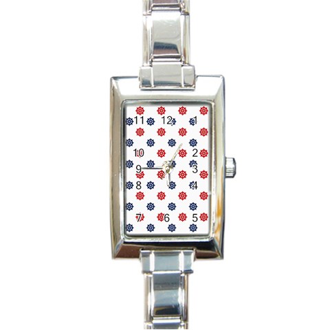 Boat Wheels Rectangular Italian Charm Watch from ArtsNow.com Front
