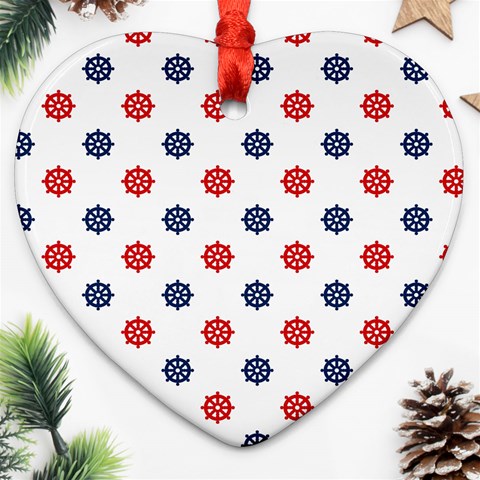 Boat Wheels Heart Ornament from ArtsNow.com Front