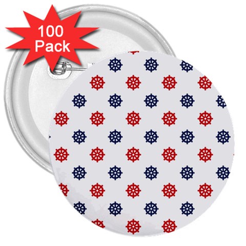 Boat Wheels 3  Button (100 pack) from ArtsNow.com Front