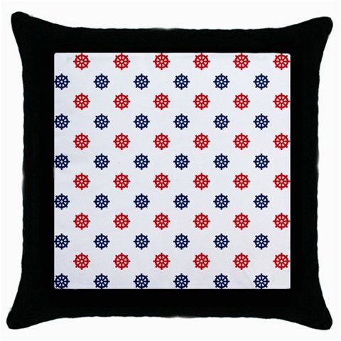 Boat Wheels Black Throw Pillow Case from ArtsNow.com Front