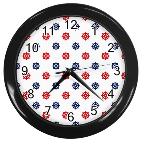 Boat Wheels Wall Clock (Black) from ArtsNow.com Front