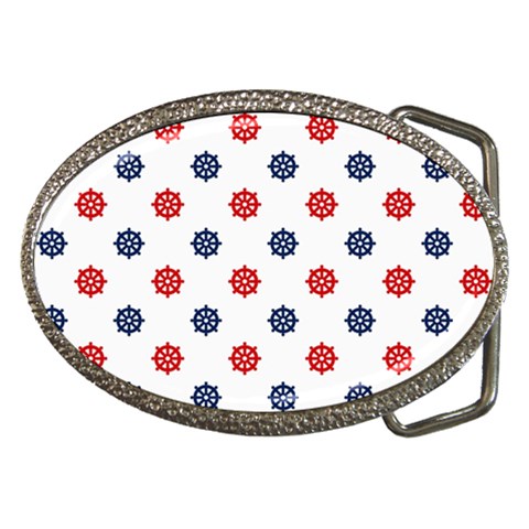 Boat Wheels Belt Buckle (Oval) from ArtsNow.com Front