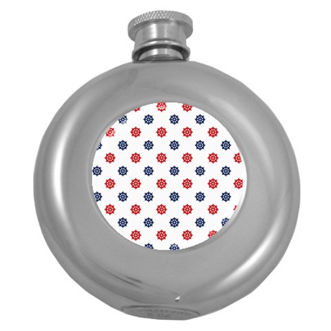Boat Wheels Hip Flask (Round) from ArtsNow.com Front