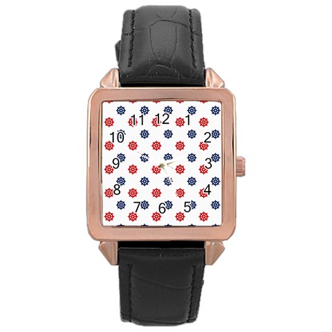 Boat Wheels Rose Gold Leather Watch  from ArtsNow.com Front