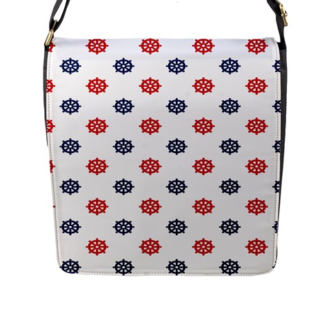Boat Wheels Flap Closure Messenger Bag (Large) from ArtsNow.com Front