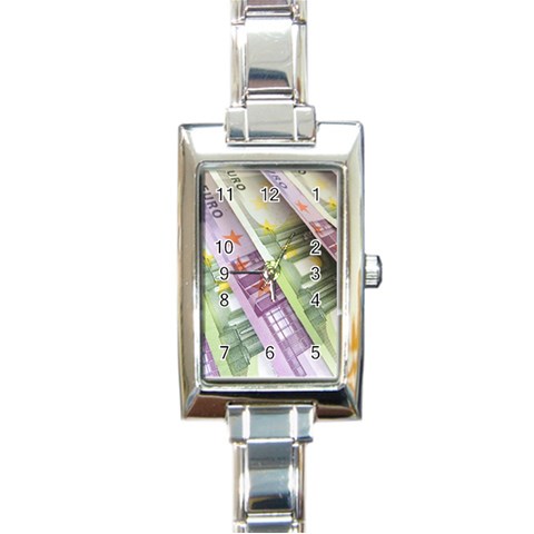 Just Gimme Money Rectangular Italian Charm Watch from ArtsNow.com Front