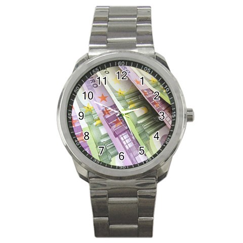 Just Gimme Money Sport Metal Watch from ArtsNow.com Front
