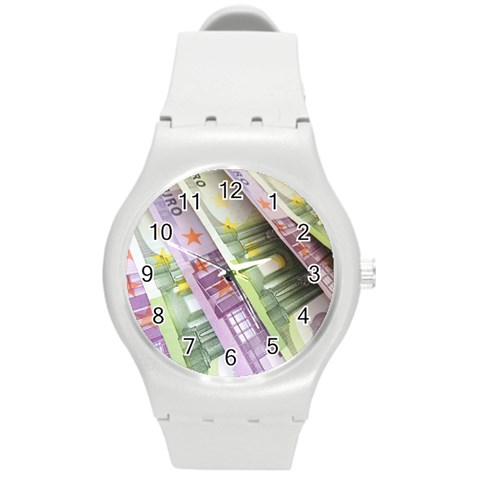 Just Gimme Money Plastic Sport Watch (Medium) from ArtsNow.com Front