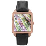 Just Gimme Money Rose Gold Leather Watch 