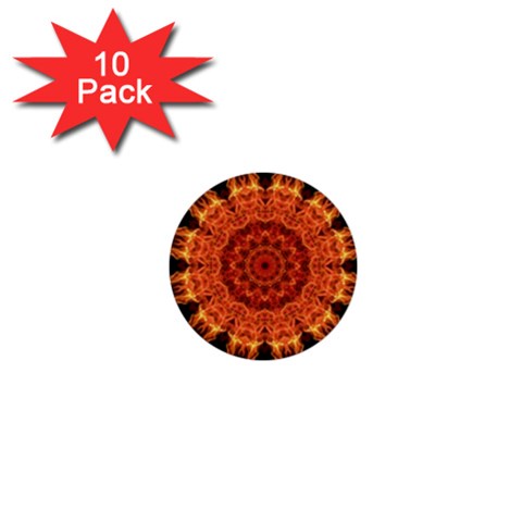 Flaming Sun 1  Mini Button (10 pack) from ArtsNow.com Front