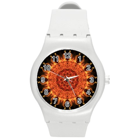 Flaming Sun Plastic Sport Watch (Medium) from ArtsNow.com Front