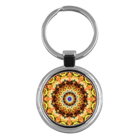 Ochre Burnt Glass Key Chain (Round) from ArtsNow.com Front