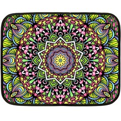 Psychedelic Leaves Mandala Mini Fleece Blanket (Two Sided) from ArtsNow.com 35 x27  Blanket Front