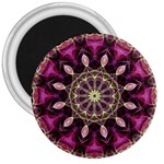 Purple Flower 3  Button Magnet