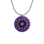 Purple Lotus Button Necklace