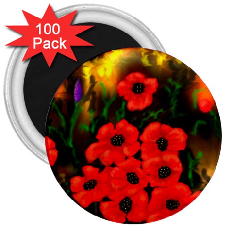 Poppies  2 Ave Hurley Ah 001 164 Png 3  Magnet (100 pack) from ArtsNow.com Front