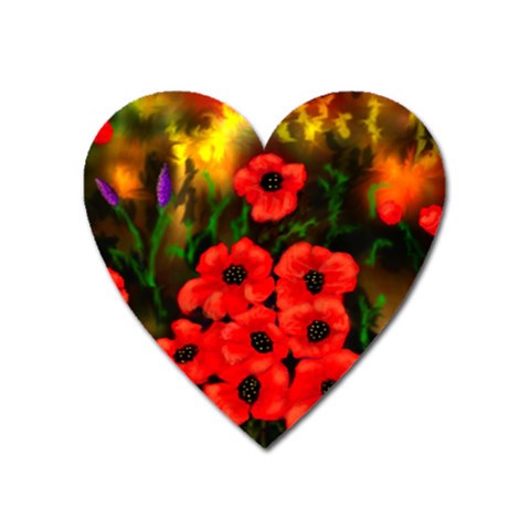 Poppies  2 Ave Hurley Ah 001 164 Png Magnet (Heart) from ArtsNow.com Front