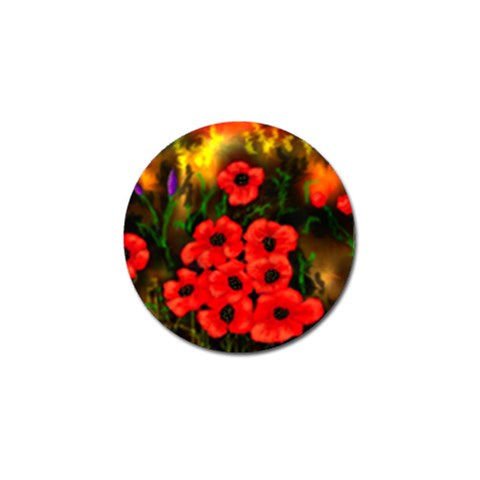 Poppies  2 Ave Hurley Ah 001 164 Png Golf Ball Marker (4 pack) from ArtsNow.com Front