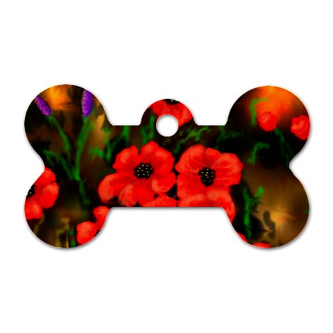 Poppies  2 Ave Hurley Ah 001 164 Png Dog Tag Bone (One Side) from ArtsNow.com Front
