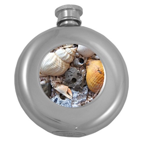 Beach Treasures Hip Flask (Round) from ArtsNow.com Front