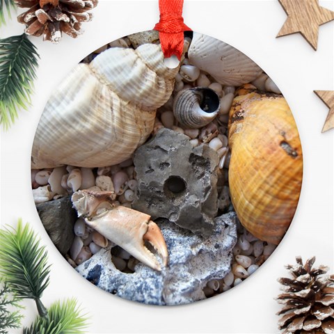 Beach Treasures Round Ornament (Two Sides) from ArtsNow.com Front