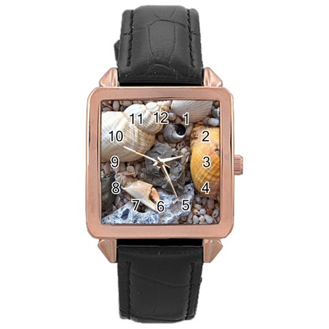 Beach Treasures Rose Gold Leather Watch  from ArtsNow.com Front
