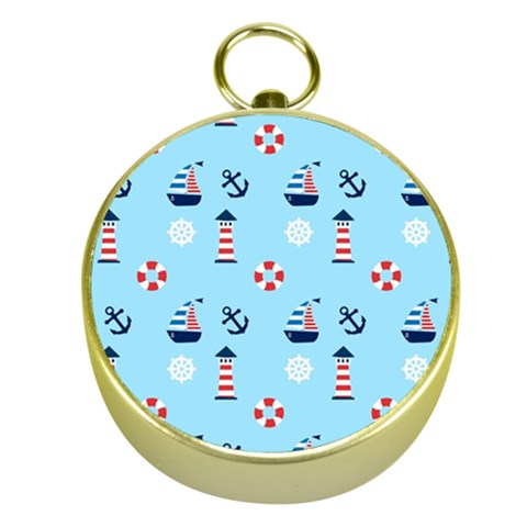 Sailing The Bay Gold Compass from ArtsNow.com Front