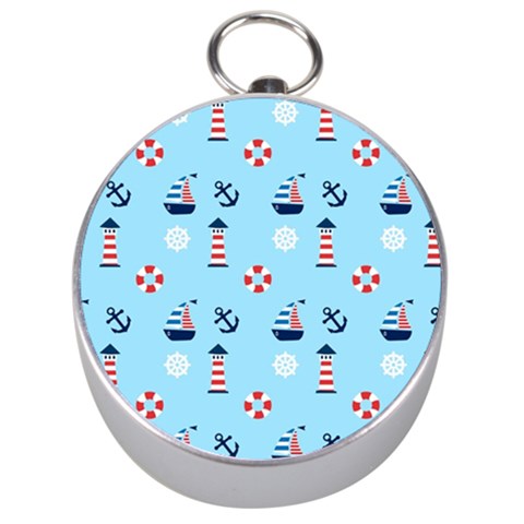 Sailing The Bay Silver Compass from ArtsNow.com Front
