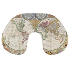 1794 World Map Travel Neck Pillow from ArtsNow.com Front