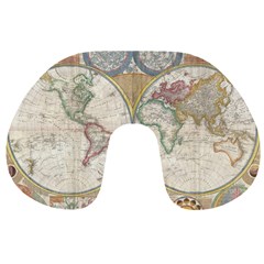 1794 World Map Travel Neck Pillow from ArtsNow.com Back