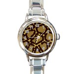 Leopard Print Design Round Italian Charm Watch