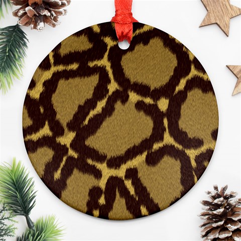 Leopard Print Design Ornament (Round) from ArtsNow.com Front