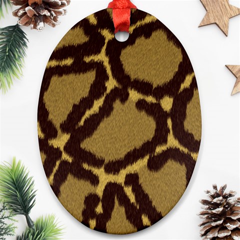Leopard Print Design Ornament (Oval) from ArtsNow.com Front