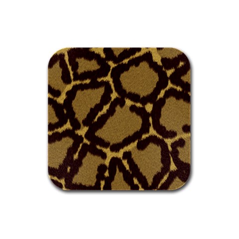 Leopard Print Design Rubber Square Coaster (4 pack) from ArtsNow.com Front