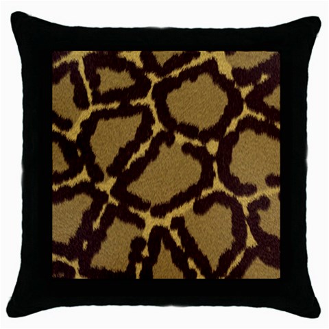 Leopard Print Design Throw Pillow Case (Black) from ArtsNow.com Front