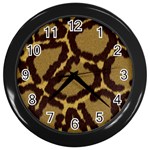 Leopard Print Design Wall Clock (Black)