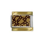 Leopard Print Design Gold Trim Italian Charm (9mm)