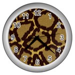 Leopard Print Design Wall Clock (Silver)