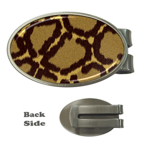 Leopard Print Design Money Clip (Oval) from ArtsNow.com Front