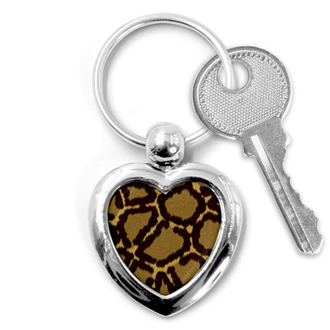 Leopard Print Design Key Chain (Heart) from ArtsNow.com Front